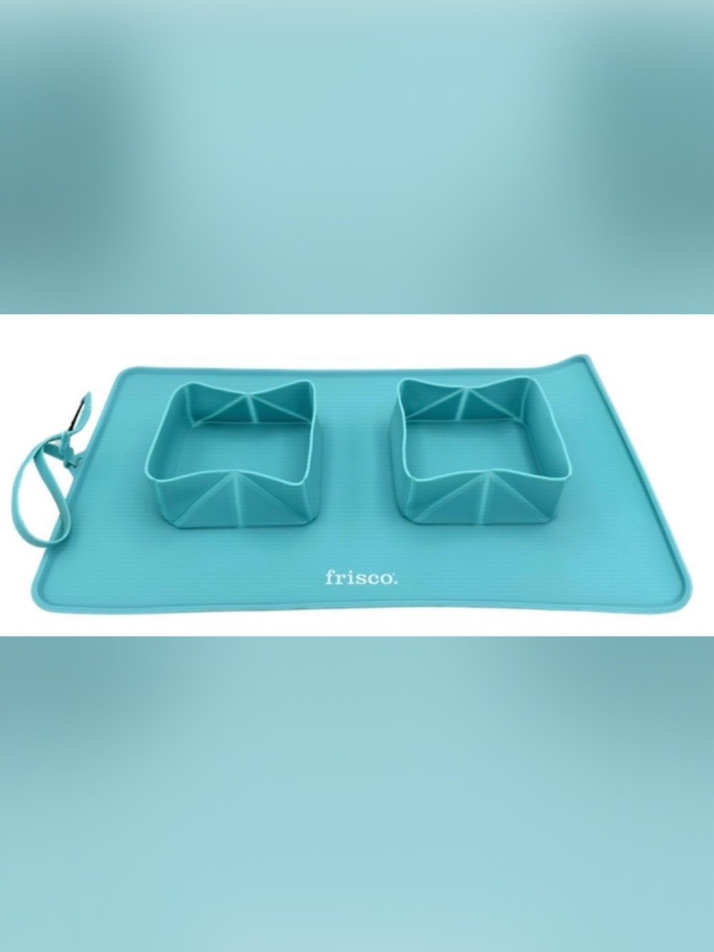 Frisco Collapsible Silicone Travel Pet Bowl Set - Aqua